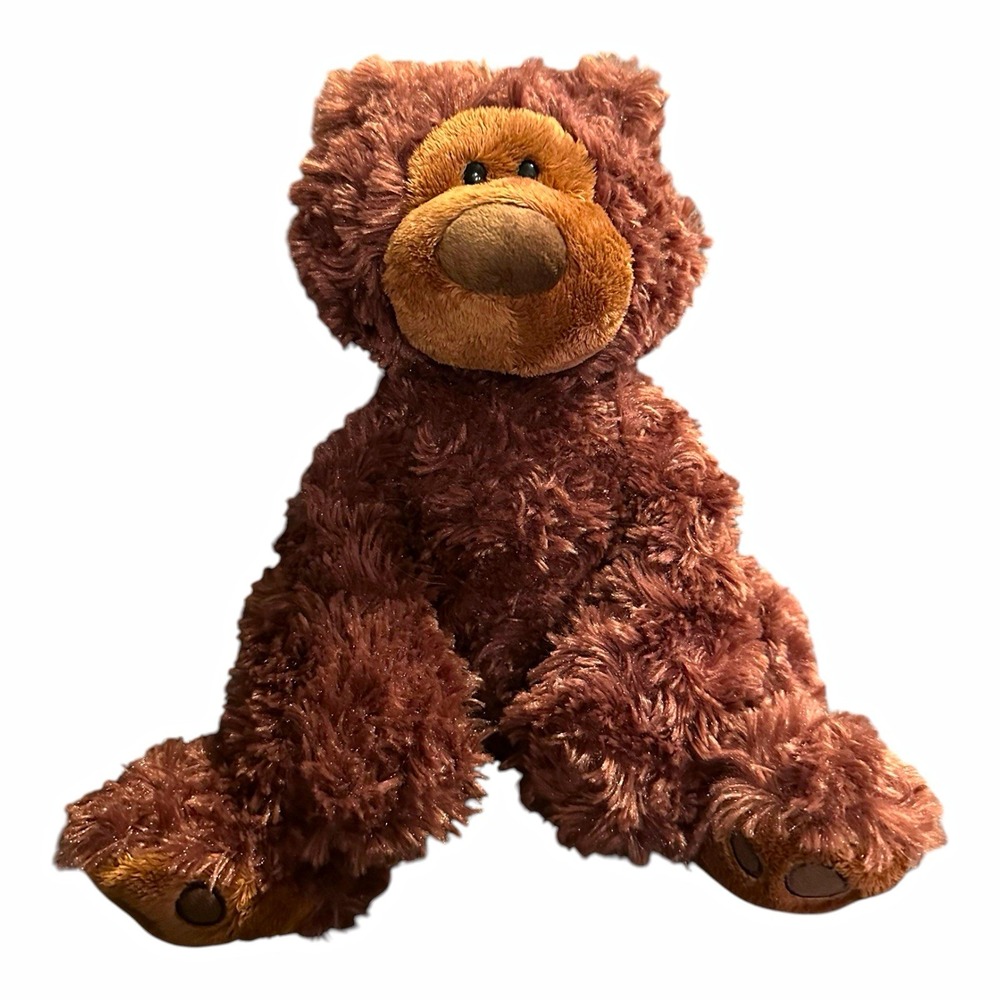 GUND Philbin Teddy Bear 12" Chocolate Brown Shaggy Plush Stuffed Animal 320046 - Picture 1 of 7